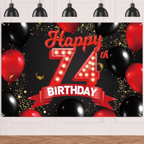 Miniatura 92 de Cartel de feliz cumpleaños 15 color rojo y negro, decoración temática de globos para niñas y mujeres, princesas de 15 años, fiesta de cumpleaños