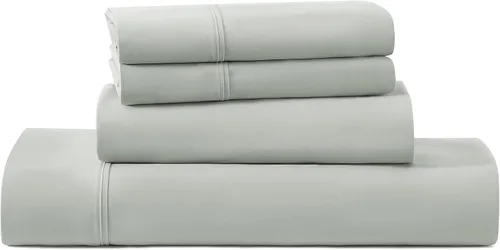 Miniatura 22 de UGG Juego de sábanas refrescantes de lujo de 4 piezas para cama King, con bolsillos profundos, ropa de cama prémium con 2 fundas de almohada, Blanco