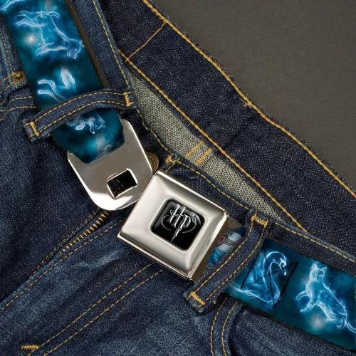 Miniatura 2 de Buckle-Down Seatbelt Belt - Harry Potter Animal Spirits BlackBlue - 1.0" Wide - 20-36 Inches in Length