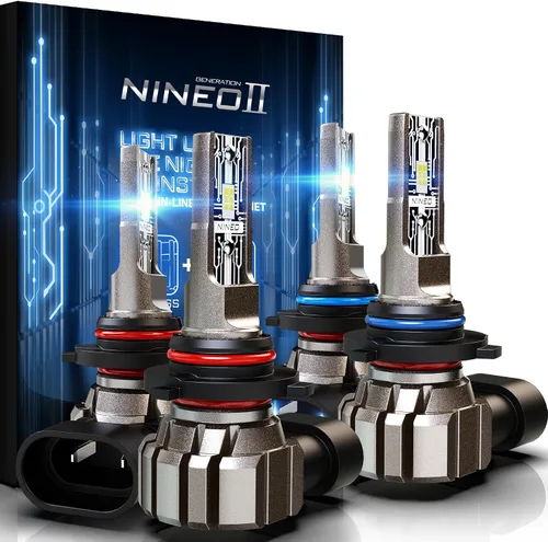 Miniatura 13 de NINEO Bombillas H4, bombillas 9003, 300% superbrillantes, blanco frío 6500K, tamaño mini real 1:1, Plug and Play, accesorio de deportes motorizados