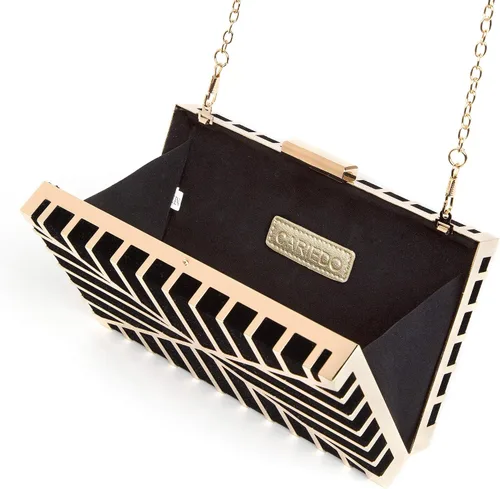 Miniatura 5 de CARIEDO Bolso de noche para mujer, elegante bolso de mano de terciopelo exquisito metal hueco, bolsos de graduación, boda, fiesta