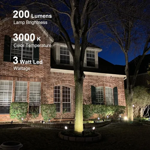 Miniatura 2 de GOODSMANN Luces de paisaje de bajo voltaje Focos de paisaje Focos 3W LED 200 lúmenes con bombilla reemplazable 12V CA con conector de cable