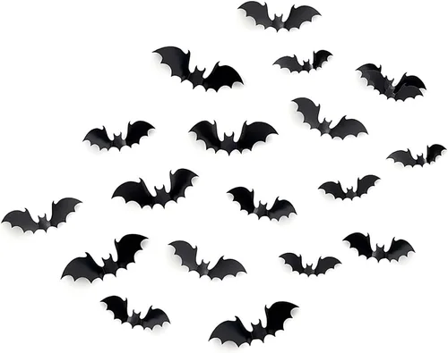 Kit de decoración de papel de pared de murciélago volador negro, 1 unidad, espeluznante y elegante, perfecto para fiestas de Halloween y decoración