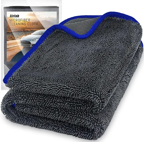 Miniatura 14 de Airlab Toallas de microfibra de carbono para pulido y limpieza de vidrios de coche, paño de detalle automático, libre de pelusa, sin marcas