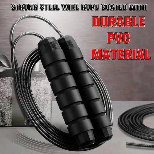 Miniatura 7 de Junkin Jump Ropes for Fitness with Ball Bearings Speed Jumping Adjustable Skipping Rope with Foam Handles Exercise Stuffer for Men Women Cardio