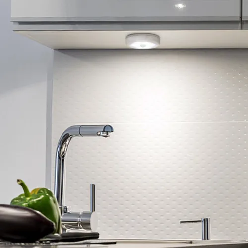 Miniatura 2 de AMIR Luz con sensor de movimiento mejorada de 3.15 pulgadas para interiores, inalámbrica, funciona con pilas, luces LED nocturnas adhesivas