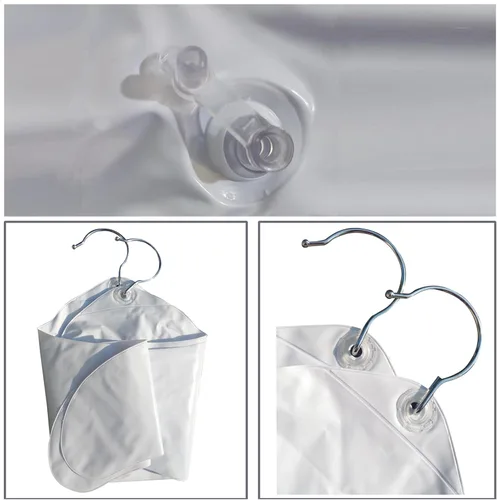 Miniatura 3 de NewFerU Perchas inflables para viajes, de 4 pulgadas, hombro redondo blanco para lavar a mano, colgar para secar ropa con gancho de metal, compacto