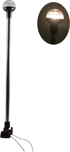 Miniatura 8 de Pactrade Marine SS 25 pulgadas LED RV ajustable plegable todo redondo 360 grados poste de popa luz de anclaje luz de anclaje para pontón, barco