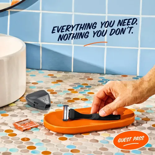 Miniatura 3 de Dollar Shave Club El juego de afeitado The Guest Pass 2 cartuchos de repuesto de enjuague Swift, 1 mango (negro), 1 cubierta de afeitar