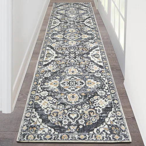 Miniatura 126 de HEBE Alfombra Pasillo 2'x10' Lavable Vintage Desgastada Alfombras de Área Antideslizante Alfombra de Lavandería Boho Alfombras de Piso para Pasillos