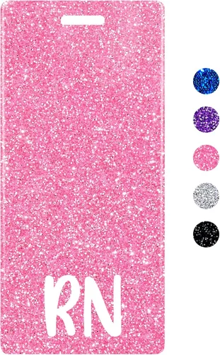 Miniatura 10 de Plifal RN Porta Insignia con Soporte de Tarjeta para Enfermera, Accesorios de Enfermería, Insignia de Enfermera Registrada con Purpurina Rosa ROSA