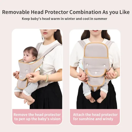 Miniatura 3 de KIYUMI Portabebés portátil para recién nacido, portabebés para niños, ligero y transpirable, cadera 4 en 1, color gris