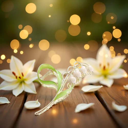 Miniatura 5 de Flor elegante lirio de valle garra de pelo tiburón clip mujeres encanto desgaste captura flor metal horquilla rama hada clips