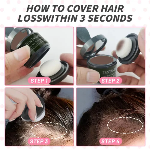 Miniatura 7 de Polvo de retoque de raíz para mujeres y hombres, cobertura de cabello gris, polvo de sombra de línea capilar a prueba de sudor y viento, polvo
