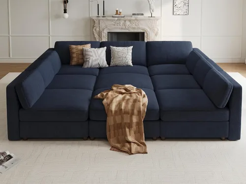 Miniatura 38 de Sofá biplaza extragrande de 83.5 pulgadas, sofás para sala de estar, sofá nube de felpilla de asiento profundo, sofá modular seccional, funda