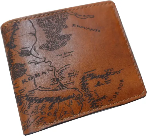 Miniatura 13 de Billetera vintage hecha a mano para hombre – Cuero auténtico plegable con grabado de mapa, regalo personalizable, Castaño, medio, Billetera plegable