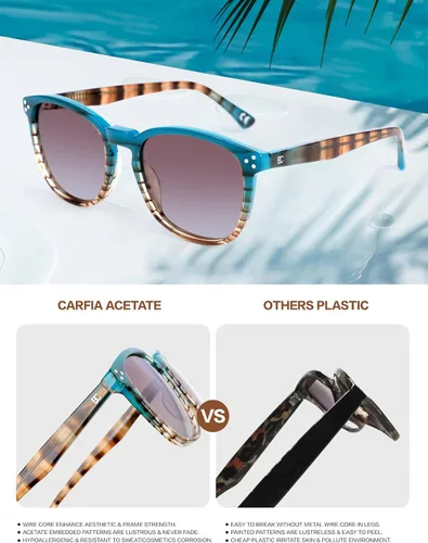 Miniatura 50 de Gafas de sol polarizadas para mujer con protección UV para mujer, a la moda, grandes sombras con marco de acetato BC2110