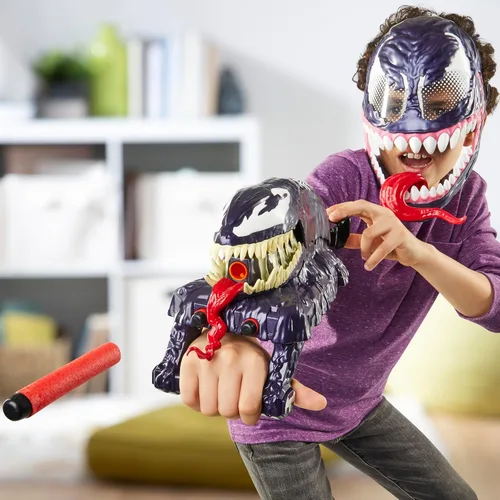 Miniatura 7 de Marvel Spider-Man VenomVersus Marvel's Venom Strike Blaster, juguete NERF Spider-Man, juguetes de superhéroes para niños a partir de 5 años