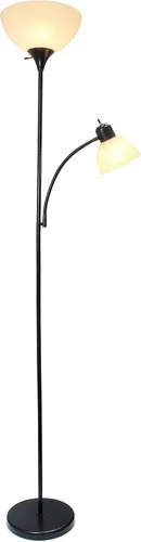 Miniatura 2 de Simple Designs HomeLF2000-BLK Lámpara de pie de madre-hija con luz de lectura, 71 x 20.47 x 11.35 pulgadas, negro Negra