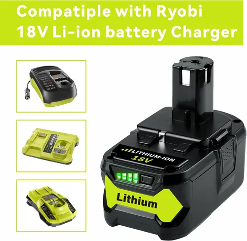Miniatura 5 de FERRYBOAT Ryobi - Paquete de 2 unidades actualizadas de 7000 mAh de repuesto de iones de litio de 18 V para batería Ryobi de 18 V P102 P103 P104