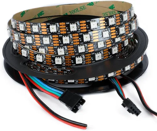 Miniatura 20 de WS2812B - Tira de LED de 12 V WS2815 (WS2812B actualizado) con luz direccionable individualmente, tira de LED programable con conectores JST-SM de 4