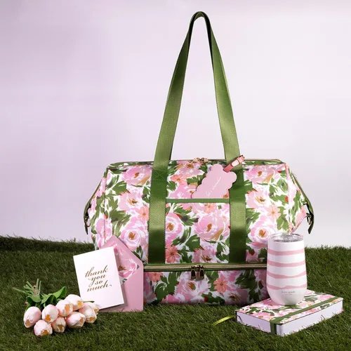 Miniatura 4 de kate spade new york Vaso de vino aislado de acero inoxidable, vaso de doble pared de 16 onzas, taza de viaje sin tallo con tapa (raya diosa)