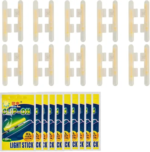 Miniatura 5 de QualyQualy Varillas brillantes de pesca con clip para bastón, luces de pesca para cañas, palos de luz para caña de pescar, kit a granel de 20 piezas