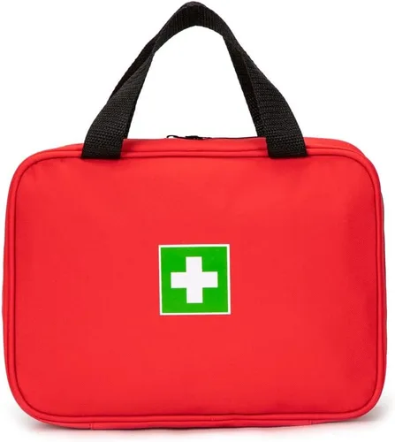 Miniatura 10 de Bolsa de primeros auxilios roja vacía de rescate de viaje para primeros auxilios, bolsa de emergencia para automóvil, hogar, oficina, cocina, Rojo