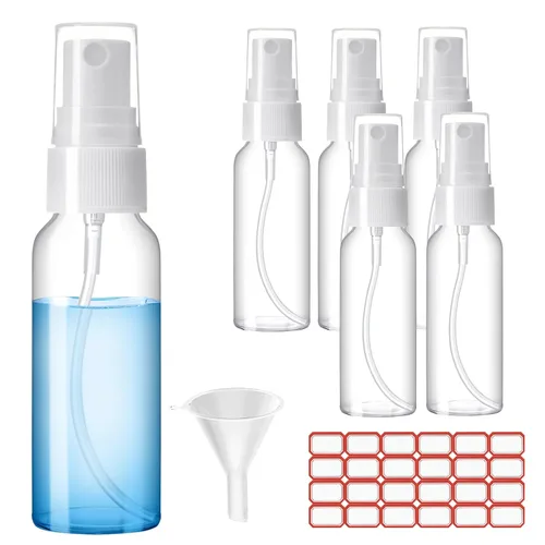 Botellas de spray Zoizocp, 4 oz/120 ml, 6 paquetes de botellas de viaje mini de plástico transparentes vacías de niebla fina, pequeños contenedores