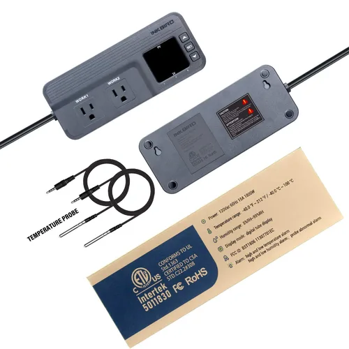 Miniatura 3 de Inkbird ITC-608T Controlador de Temperatura con Sensor de Temperatura Dual AC Termostato de Salida de Doble Etapa con 12 Períodos de Tiempo por