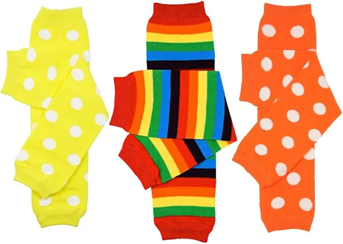 juDanzy 3pares Bebé Niño y la niña calentadores de piernas rayas diseño de lunares multicolor
