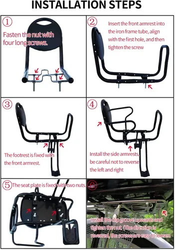 Miniatura 4 de Asiento trasero de bicicleta para niños, asiento trasero de bicicleta para niños, asiento trasero de bicicleta con reposabrazos, pedales y arnés