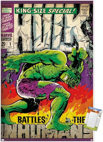 Miniatura 12 de Trends International Marvel Comics Hulk - Póster especial #1 para pared, 34 pulgadas de largo x 22.4 pulgadas, versión enmarcada en negro Versión