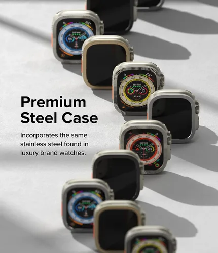 Miniatura 3 de Ringke Protector de pantalla compatible con Apple Watch Ultra 2 y diseñado para Apple Watch Ultra, protector de vidrio templado con marco de acero