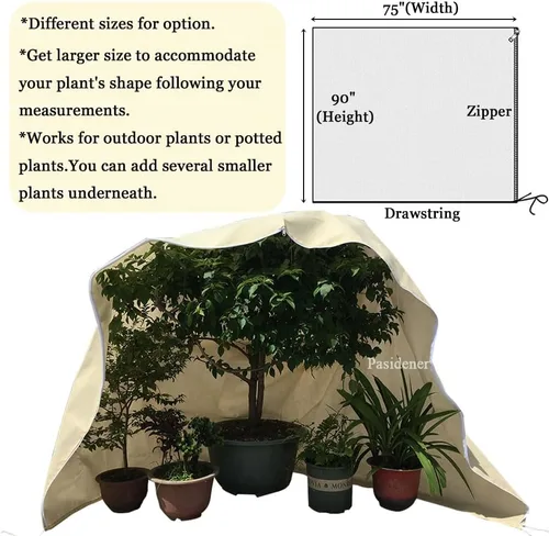 Miniatura 3 de Cubiertas para plantas, protección contra la congelación, 2.8 onzas, 1 paquete de 90 x 75 pulgadas, cubiertas de árboles de invierno, mantas
