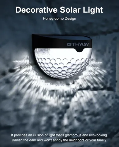 Miniatura 5 de Luces solares para cercas OTHWAY. Soporte de pared. Iluminación decorativa de cubierta, GY-L6-4Black, 0.26watts, 2.00 volts