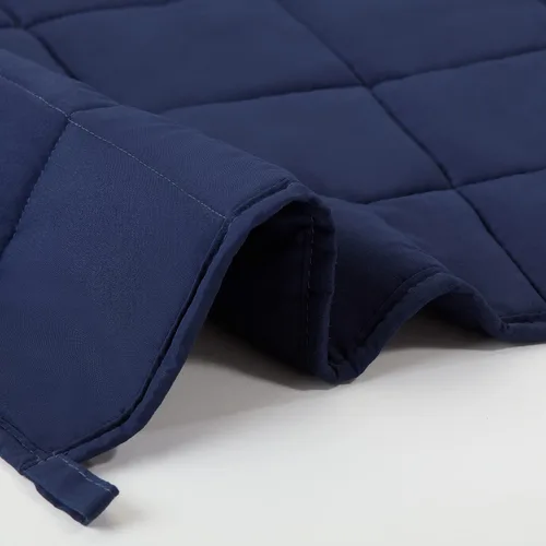 Miniatura 6 de SERTA Zen Rest - Manta pesada para adultos, resistente a las arrugas, rellena con cuentas de cristal, 10 libras (48 x 72 pulgadas), color azul marino