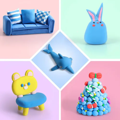 Miniatura 4 de ifergoo - Arcilla para modelar azul moldeable de cosplay, secado al aire, arcilla de moldeo maleable para proyectos de arte y manualidades