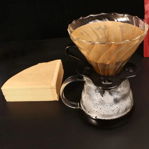 Miniatura 6 de V60 Filtros de café, filtros de café en cono #2, filtro natural sin blanquear para verter sobre café compatible con gotero y cafetera V60, 1-4 tazas