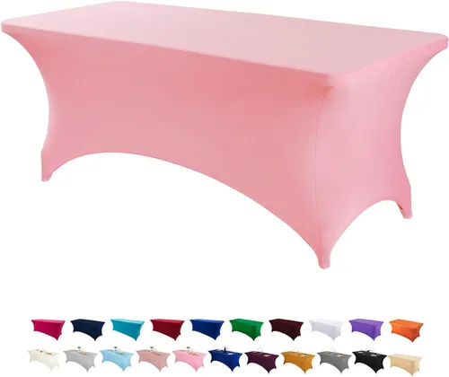 Miniatura 47 de Peomeise - Funda de mesa de elastano de 4 pies, mantel rectangular elástico de elastano (verde manzana, 4 pies)