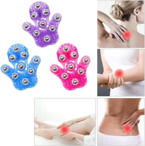 Miniatura 5 de Guante de masaje corporal con bola rodante, anticelulítico, alivio del dolor muscular, masajeador relajante para cuello, espalda, hombros, glúteos