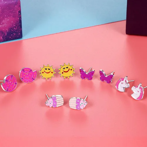 Miniatura 6 de 243033 Pairs Hypoallergenic Earrings for Girls Sensitive Ears Studs Set - Cute Earrings for Teen Girls - CZ Stud Earrings for Little Girls - Animal