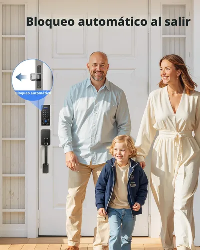 Miniatura 7 de Philips Cerradura inteligente Wi-Fi con asa, cerradura de puerta con teclado de entrada sin llave con asa, juego de cerrojos para puerta delantera