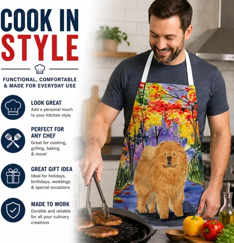 Miniatura 2 de Caroline's Treasures SS7001APRON Chow Chow - Delantal de cocina, servidor, hornear, manualidades, jardinería para adultos, mujeres y hombres