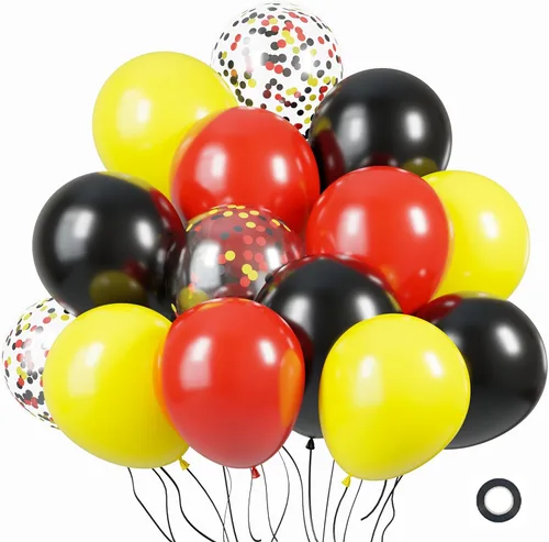 Miniatura 18 de KBZVNAF Globos de látex negro, azul y plateado, paquete de 60 globos de fiesta de 12 pulgadas, azul real, negro, azul metálico, plateado