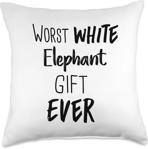 Miniatura 5 de Worst White Elephant Gift Ever Funny Present Xmas Peor almohada de elefante blanco para regalo, 16 x 16 pulgadas, multicolor