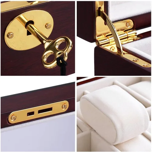 Miniatura 9 de Yescom estuche de madera para relojes, caja organizadora, regalo de Navidad para hombresmujeres