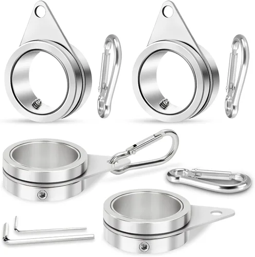 Miniatura 9 de Anillos giratorios de asta de bandera de 1 pulgada, clips giratorios de aleación de aluminio anti-envoltura de 360°, anillos giratorios de montaje