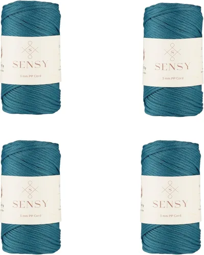 Miniatura 122 de Sensy - Cuerda de poliéster prémium de 0.118 pulgadas (0.118 in), 131 yardas, 100% polipropileno, cordón de macramé, cuerda de ganchillo de 0.118