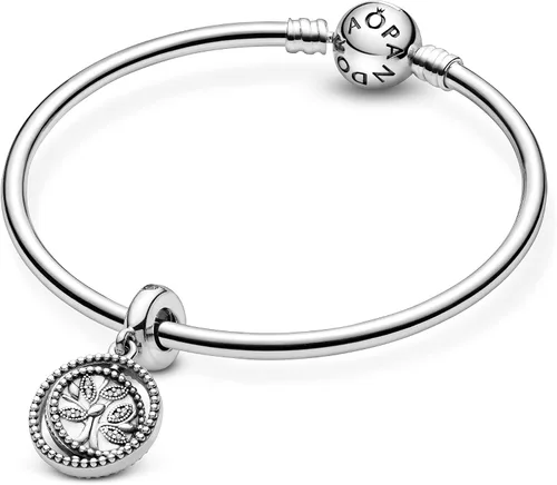 Miniatura 5 de PANDORA Joyería colgante de árbol genealógico giratorio con circonita cúbica en plata de ley, Metal Esmalte, Circonita cúbica